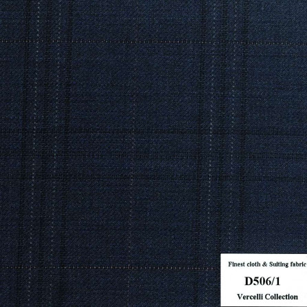 [HẾT HÀNG] D506/1 Vercelli CXM - Vải Suit 95% Wool - Xanh Dương Sọc